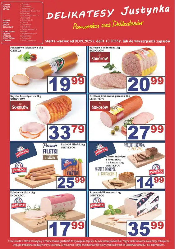 Delikatesy Justynka - gazetka promocyjna Gazetka od czwartku 25.09 do środy 01.10 - strona 6