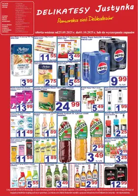 Delikatesy Justynka - gazetka promocyjna Gazetka od czwartku 25.09 do środy 01.10 - strona 3
