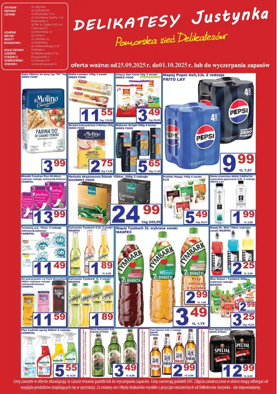 Delikatesy Justynka - gazetka promocyjna Gazetka od czwartku 25.09 do środy 01.10 - strona 3