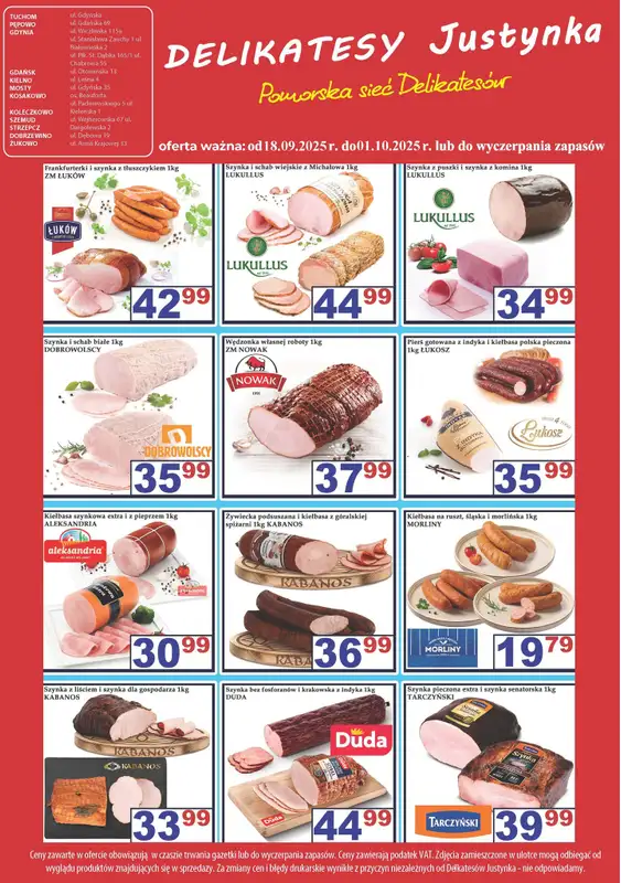 Delikatesy Justynka - gazetka promocyjna Gazetka od czwartku 25.09 do środy 01.10 - strona 7