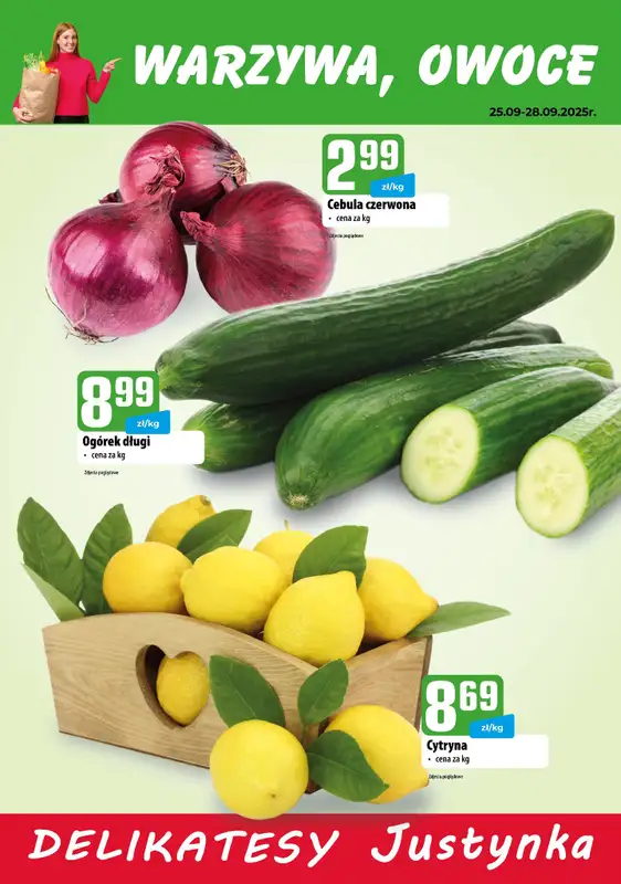 Delikatesy Justynka - gazetka promocyjna Plakaty promocyjne od czwartku 25.09 do niedzieli 28.09
