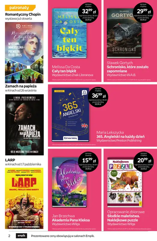 Empik - gazetka promocyjna Tom kultury: książki od czwartku 25.09 do wtorku 14.10 - strona 2