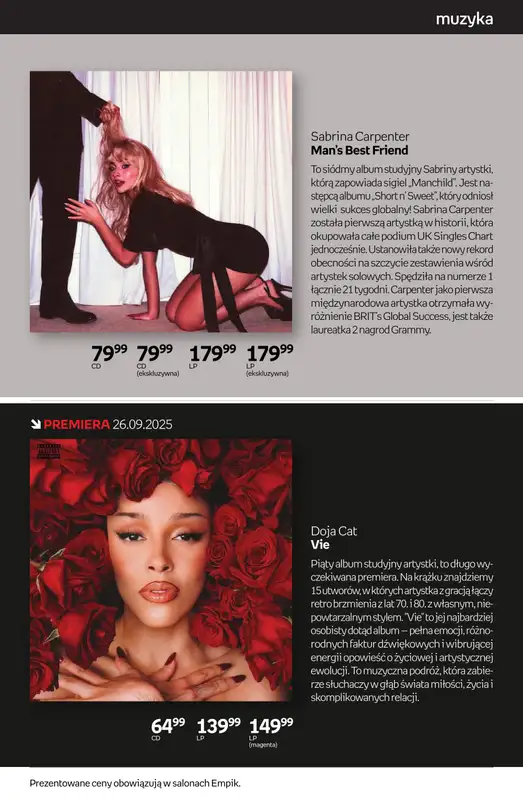 Empik - gazetka promocyjna Tom kultury: muzyka od czwartku 25.09 do wtorku 14.10 - strona 3