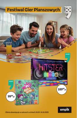 Empik - gazetka promocyjna Festiwal Gier Planszowych od piątku 26.09 do wtorku 14.10
