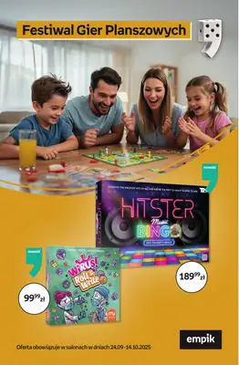 Empik - gazetka promocyjna Festiwal Gier Planszowych od piątku 26.09 do wtorku 14.10