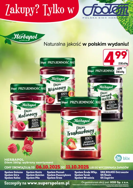 Społem - Blisko i Korzystnie - gazetka promocyjna Plakaty promocyjne PSS Poznań od poniedziałku 06.10 do soboty 11.10 - strona 2