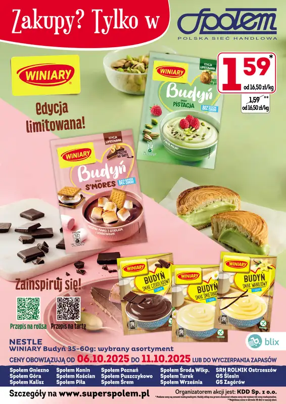 Społem - Blisko i Korzystnie - gazetka promocyjna Plakaty promocyjne PSS Poznań od poniedziałku 06.10 do soboty 11.10