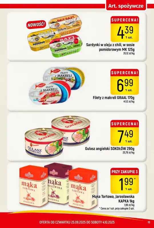 Delikatesy Piotruś Pan - gazetka promocyjna Gazetka od czwartku 25.09 do soboty 04.10 - strona 13