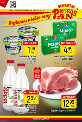 Delikatesy Piotruś Pan - gazetka promocyjna Gazetka od czwartku 25.09 do soboty 04.10