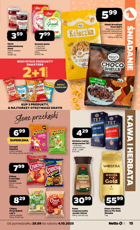 Netto - gazetka promocyjna Gazetka Spożywcza od poniedziałku 29.09 do soboty 04.10 - strona 15