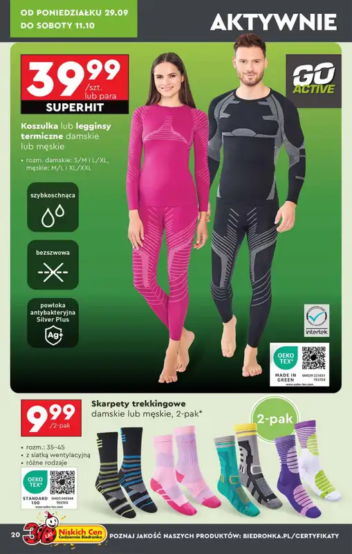 Biedronka - gazetka promocyjna Okazje tygodnia od 29.09 od poniedziałku 29.09 do środy 15.10 - strona 20