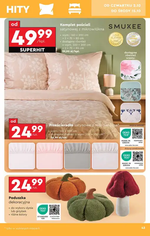 Biedronka - gazetka promocyjna Okazje tygodnia od 29.09 od poniedziałku 29.09 do środy 15.10 - strona 43