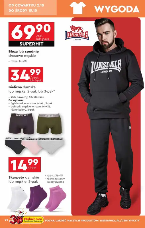 Biedronka - gazetka promocyjna Okazje tygodnia od 29.09 od poniedziałku 29.09 do środy 15.10 - strona 22