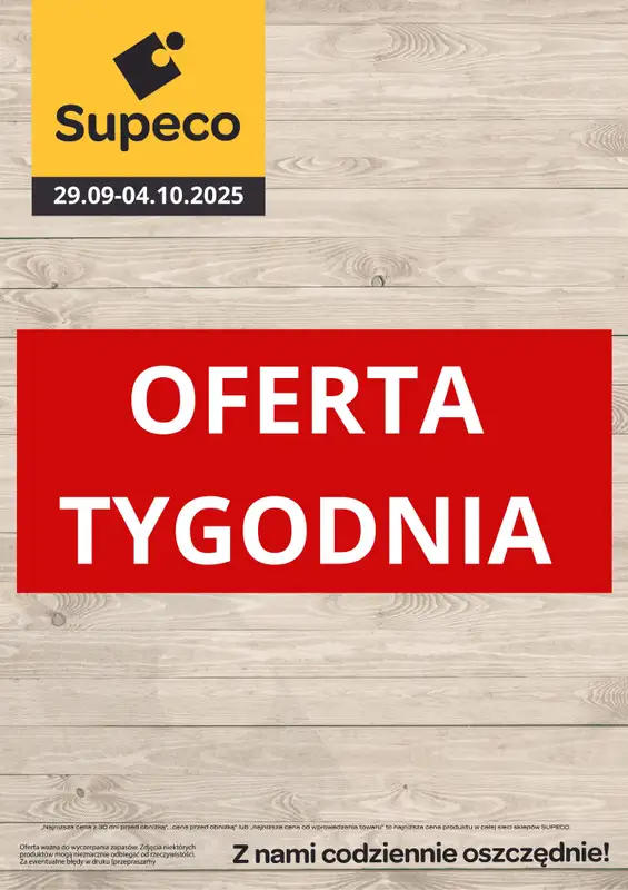 Supeco - gazetka promocyjna Oferta tygodnia od poniedziałku 29.09 do soboty 04.10