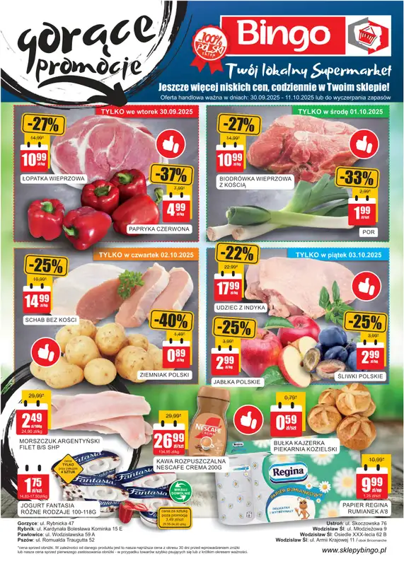 Bingo - gazetka promocyjna Gazetka od wtorku 30.09 do soboty 11.10