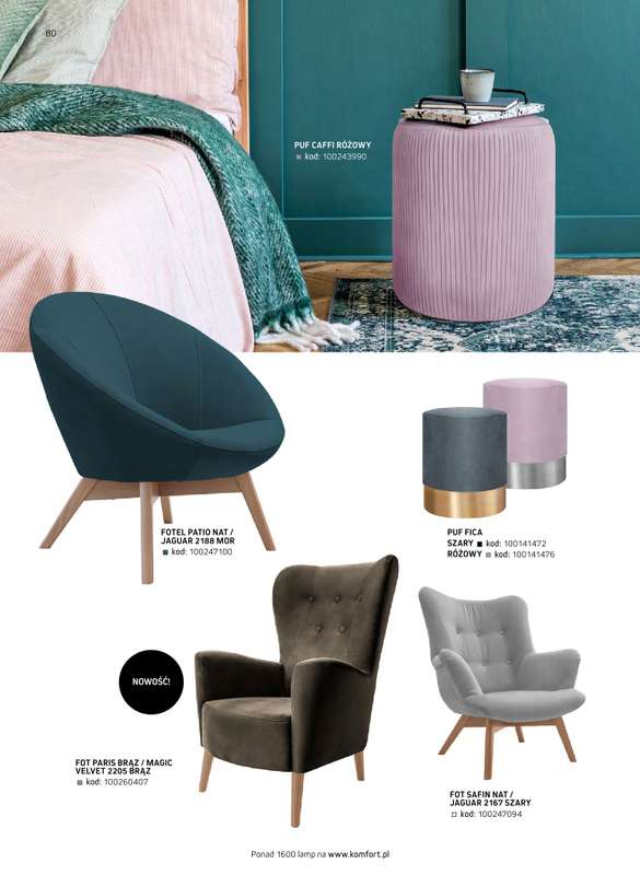 Komfort - gazetka promocyjna Katalog meble i oświetlenie od piątku 26.09 do środy 31.12 - strona 80 Komfort - gazetka promocyjna Katalog meble i oświetlenie od piątku 26.09 do środy 31.12 - strona 80