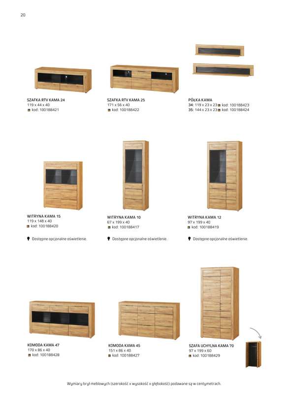 Komfort - gazetka promocyjna Katalog meble i oświetlenie od piątku 26.09 do środy 31.12 - strona 20
