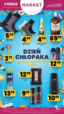 emma MARKET - gazetka promocyjna Plakat promocyjny Dzień Chłopaka od poniedziałku 29.09 do wtorku 30.09