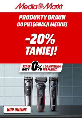 Media Markt - gazetka promocyjna -20% na produkty Braun do pielęgnacji męskiej od piątku 26.09 do czwartku 02.10