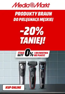 Media Markt - gazetka promocyjna -20% na produkty Braun do pielęgnacji męskiej od piątku 26.09 do czwartku 02.10