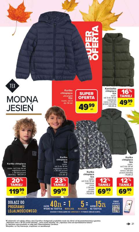 Carrefour - gazetka promocyjna Gazetka Jesień jest w modzie od poniedziałku 29.09 do piątku 31.10 - strona 21