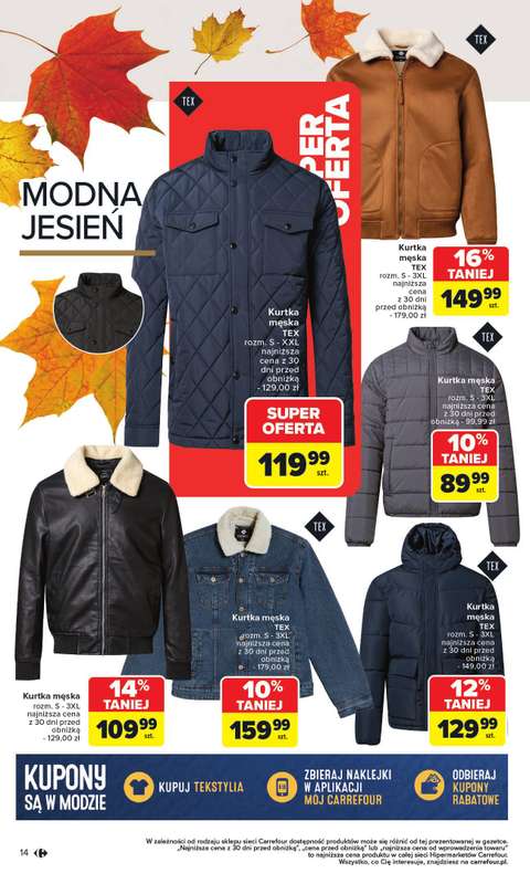 Carrefour - gazetka promocyjna Gazetka Jesień jest w modzie od poniedziałku 29.09 do piątku 31.10 - strona 14