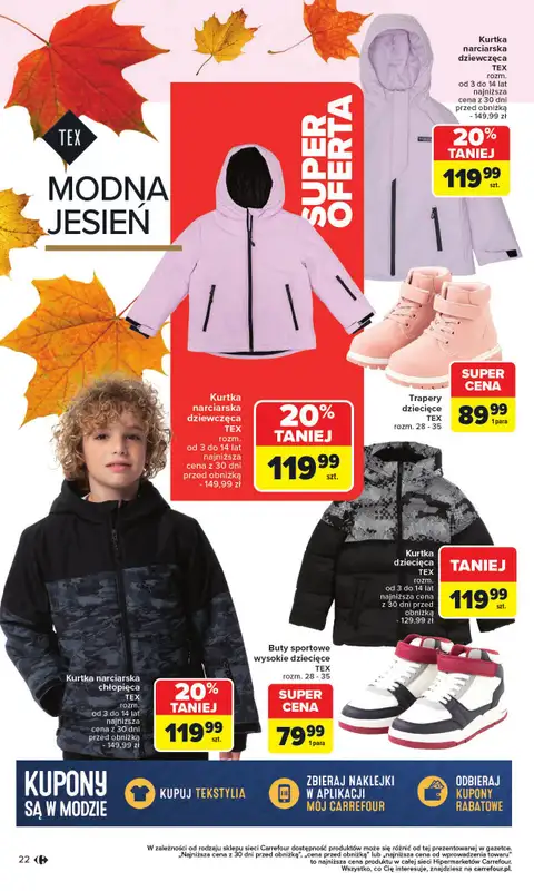 Carrefour - gazetka promocyjna Gazetka Jesień jest w modzie od poniedziałku 29.09 do piątku 31.10 - strona 22