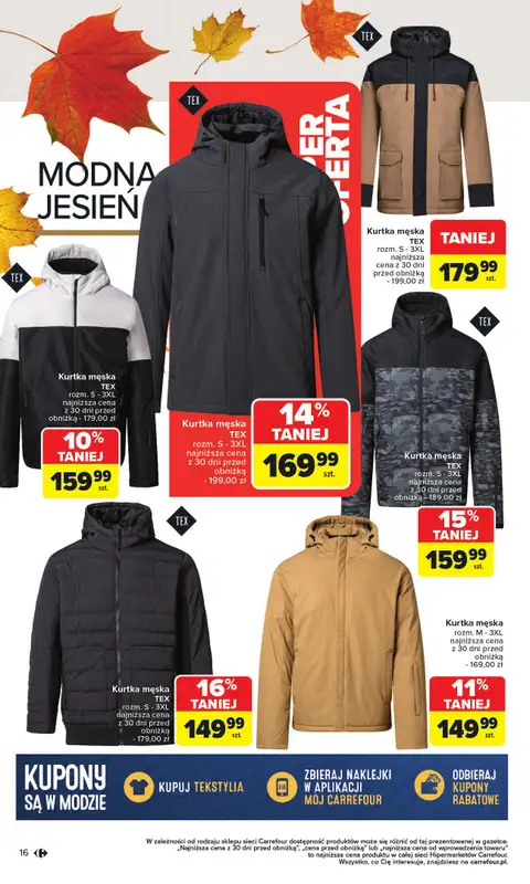 Carrefour - gazetka promocyjna Gazetka Jesień jest w modzie od poniedziałku 29.09 do piątku 31.10 - strona 16