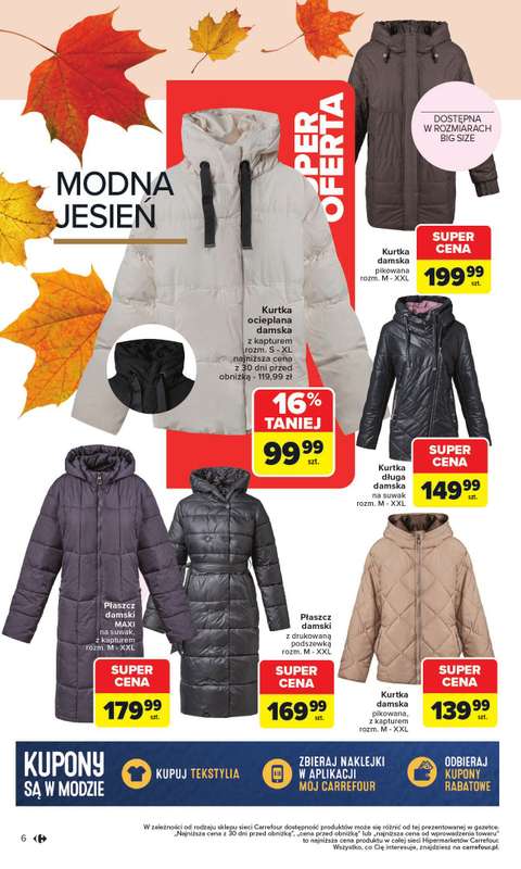 Carrefour - gazetka promocyjna Gazetka Jesień jest w modzie od poniedziałku 29.09 do piątku 31.10 - strona 6