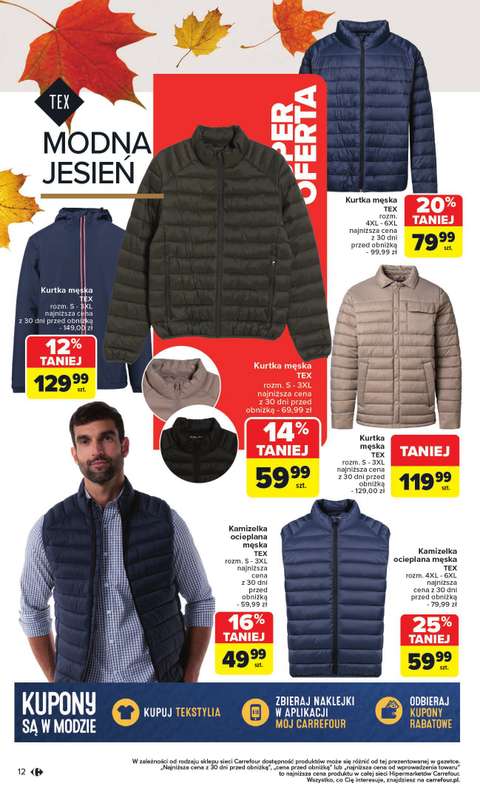 Carrefour - gazetka promocyjna Gazetka Jesień jest w modzie od poniedziałku 29.09 do piątku 31.10 - strona 12