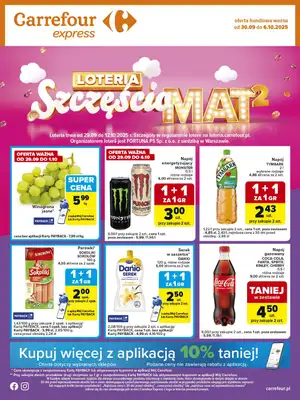 Carrefour Express - gazetka promocyjna Gazetka Express od wtorku 30.09 do poniedziałku 06.10