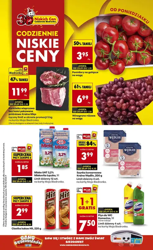 Biedronka - gazetka promocyjna Od poniedziałku od poniedziałku 29.09 do soboty 04.10