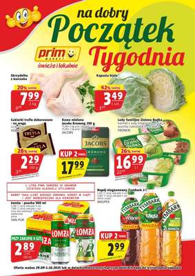 Prim Market - gazetka promocyjna Na dobry początek tygodnia od poniedziałku 29.09 do środy 01.10
