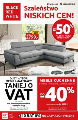 Black Red White - gazetka promocyjna Szaleństwo niskich cen od poniedziałku 29.09 do niedzieli 12.10