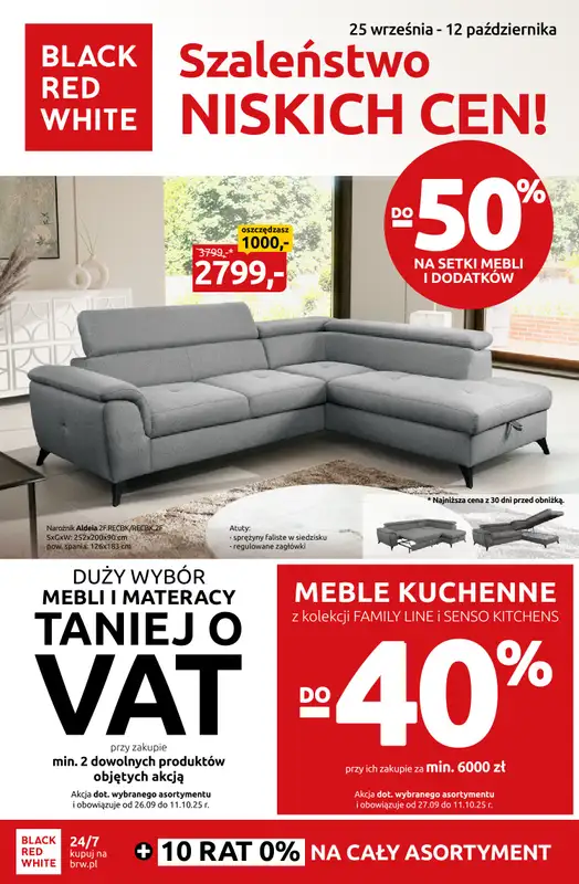 Black Red White - gazetka promocyjna Szaleństwo niskich cen od poniedziałku 29.09 do niedzieli 12.10