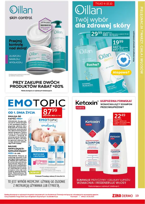 Ziko Dermo - gazetka promocyjna Gazetka od czwartku 02.10 do środy 15.10 - strona 19