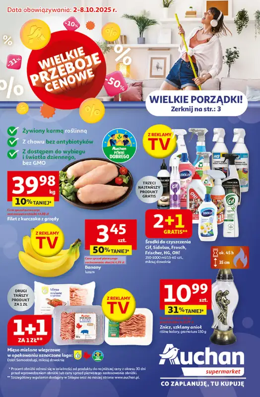 Auchan - gazetka promocyjna Gazetka Wielkie przeboje cenowe Supermarket Auchan  do środy 08.10