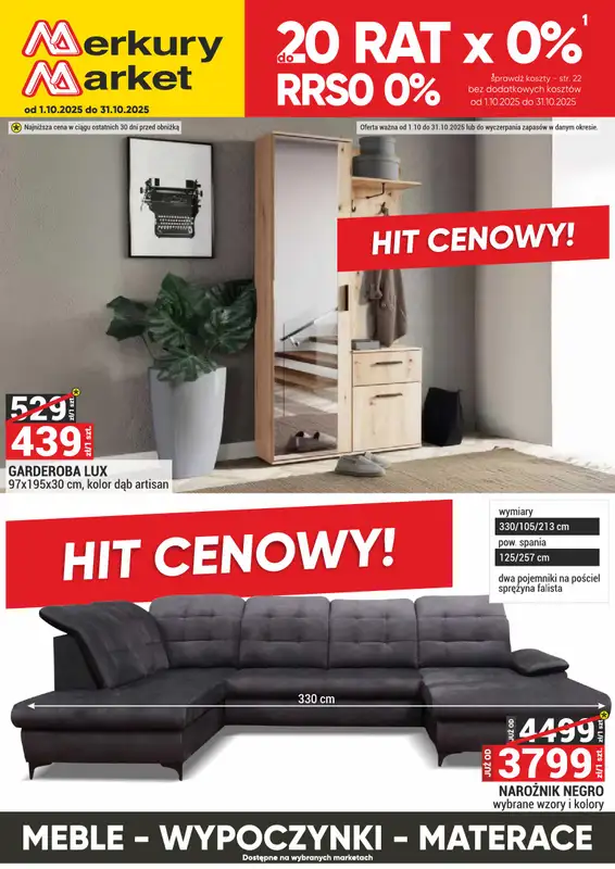 Merkury Market - gazetka promocyjna Gazetka Meble, wypoczynki, materace  
