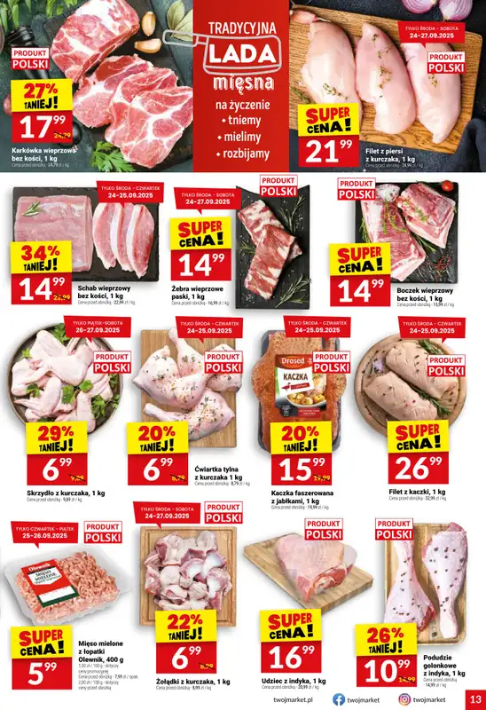 Twój Market - gazetka promocyjna Gazetka od środy 24.09 do wtorku 30.09 - strona 13