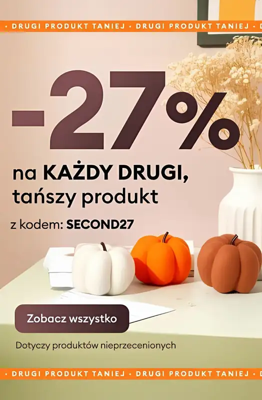 Sinsay - gazetka promocyjna -27% na KAŻDY DRUGI, tańszy produkt! od wtorku 30.09 do środy 01.10