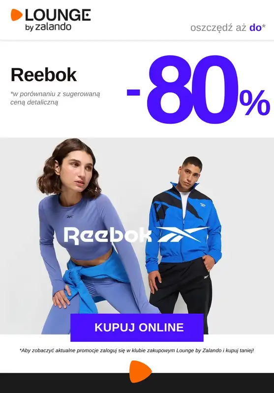 Lounge by Zalando - gazetka promocyjna Do -80% Reebok od wtorku 30.09 do piątku 03.10