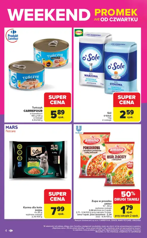 Carrefour Market - gazetka promocyjna Gazetka Weekend promek już od czwartku od czwartku 02.10 do soboty 04.10 - strona 4