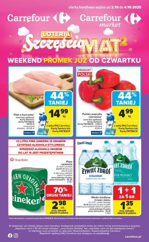 Carrefour - gazetka promocyjna Gazetka Weekend promek już od czwartku od czwartku 02.10 do soboty 04.10