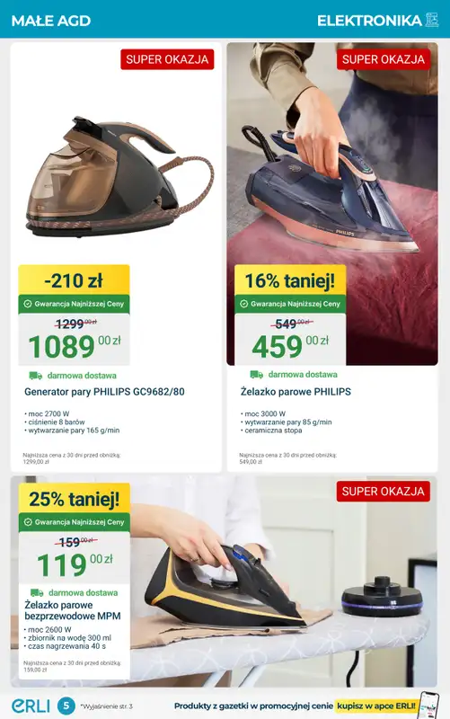 Erli - gazetka promocyjna Małe AGD i Elektronika – taniej! od wtorku 30.09 do niedzieli 12.10 - strona 5