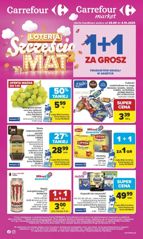 Carrefour Market - gazetka promocyjna Gazetka Carrefour Market od poniedziałku od poniedziałku 29.09 do soboty 04.10