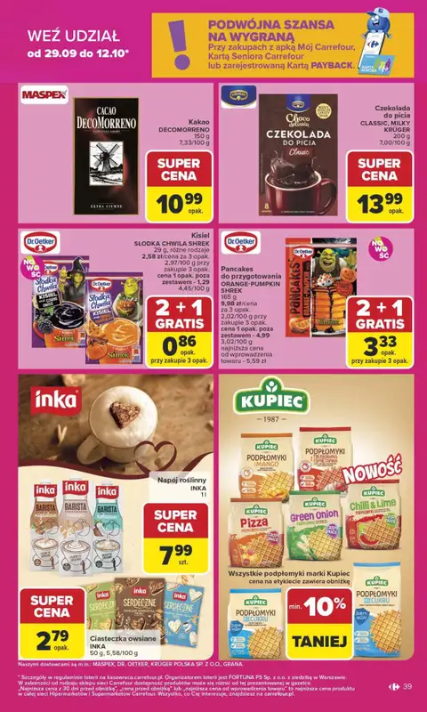 Carrefour Market - gazetka promocyjna Gazetka Carrefour Market od poniedziałku od poniedziałku 29.09 do soboty 04.10 - strona 39