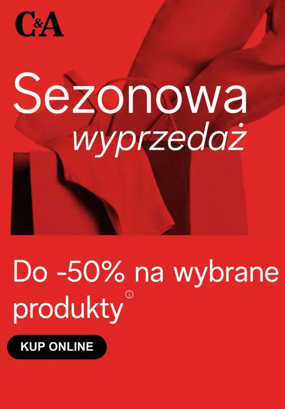 C&A - gazetka promocyjna Do -50% w aplikacji C&A od wtorku 30.09 