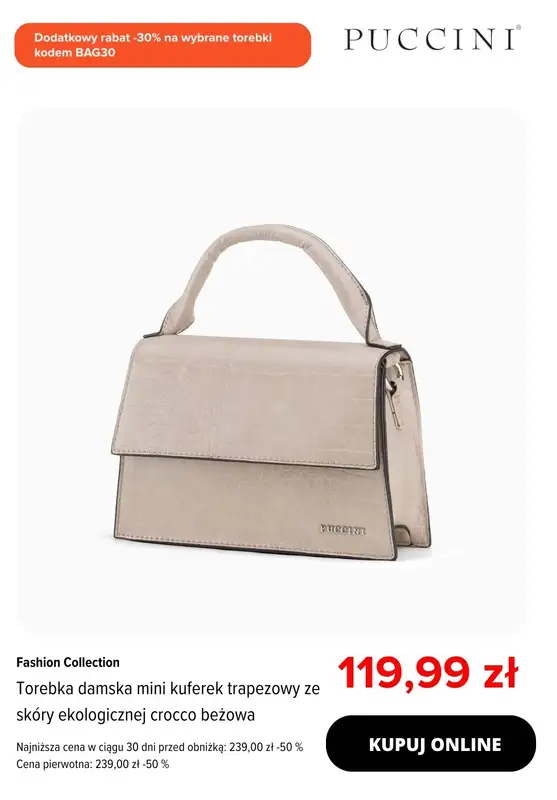 Puccini - gazetka promocyjna Dodatkowe -30% na wybrane torebki od wtorku 30.09  - strona 8