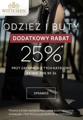 Wittchen - gazetka promocyjna Dodatkowe -25% na odzież i buty od wtorku 30.09 