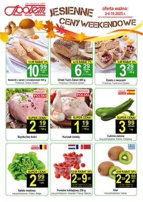 Społem - Blisko i Korzystnie - gazetka promocyjna Plakat promocyjny PSS Kalisz od czwartku 02.10 do soboty 04.10